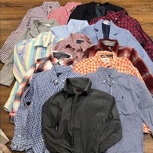Boys (Sz 8) 12 Dress Shirts and 3 Suit Coat Lot (B5-1) Very Nice Lot